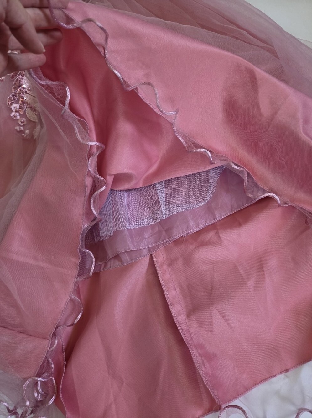 Girls 6T Ball Gown Flower girl Wedding dress formal dress pink embroidery floral - Picture 6 of 13